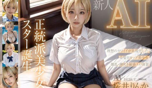 【新人AI】正統派美少女スター誕生 金髪Hcup 桜井りんか